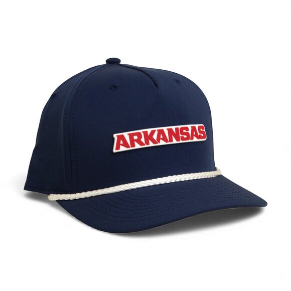 Arkansas Razorbacks ARKANSAS Red 3D Five Panel Classic Rope Hat- Navy/ White - Picture 1 of 3
